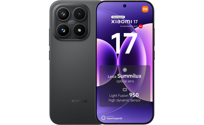 Xiaomi 17 5G – 6.3-inch 1–120Hz CrystalRes OLED, Triple 50MP Leica Cameras, 12GB RAM, 512GB Storage, 6330mAh Battery, Black (MZB0MLZEU)